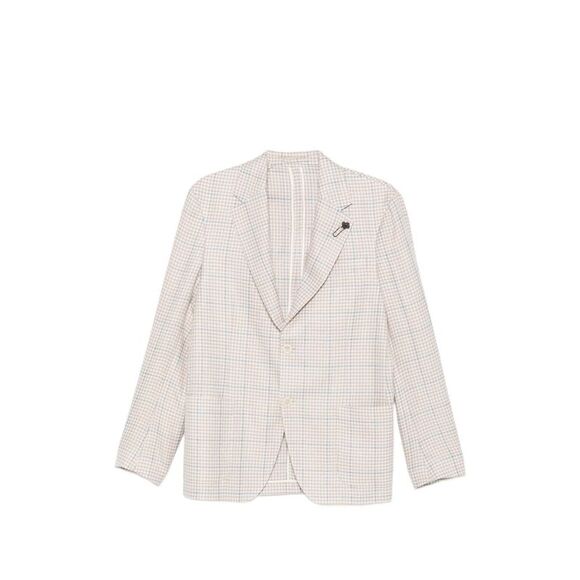 Lardini Men Giacca RomaCheck 62 Cot 27 Lino 11 Viscosa